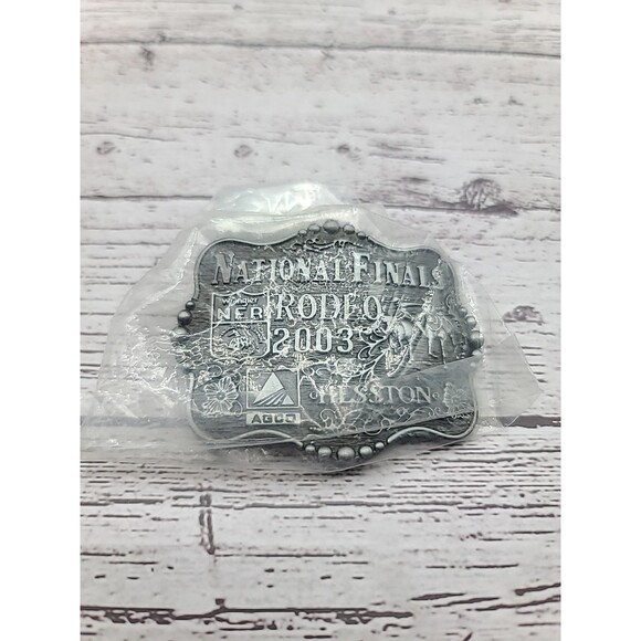 Vintage National Finals Rodeo Hesston 2003 NFR Youth Cowboy Belt Buckle - Picture 1 of 8